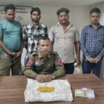 पीपरसत्ती में पुलिस की छापेमारी, जुआ खेलते चार आरोपी गिरफ्तार,नकदी 7,500 रुपये एवं 52 ताश पत्ते जब्त