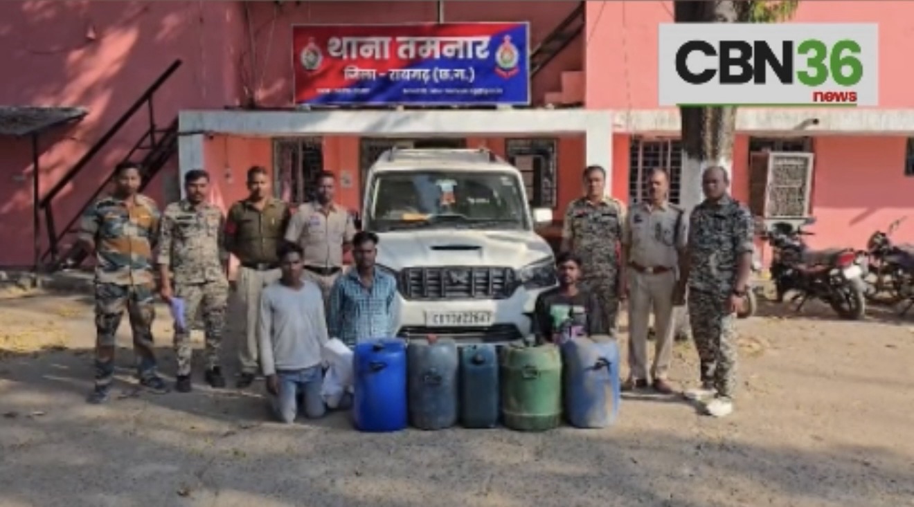डीजल चोरी कर ड्राइवर से लूट करने वाले गिरोह पर रायगढ़ पुलिस का प्रहार,तीन गिरफ्तार स्कॉर्पियो, 170 लीटर डीजल और हथियारनुमा सामान जब्त