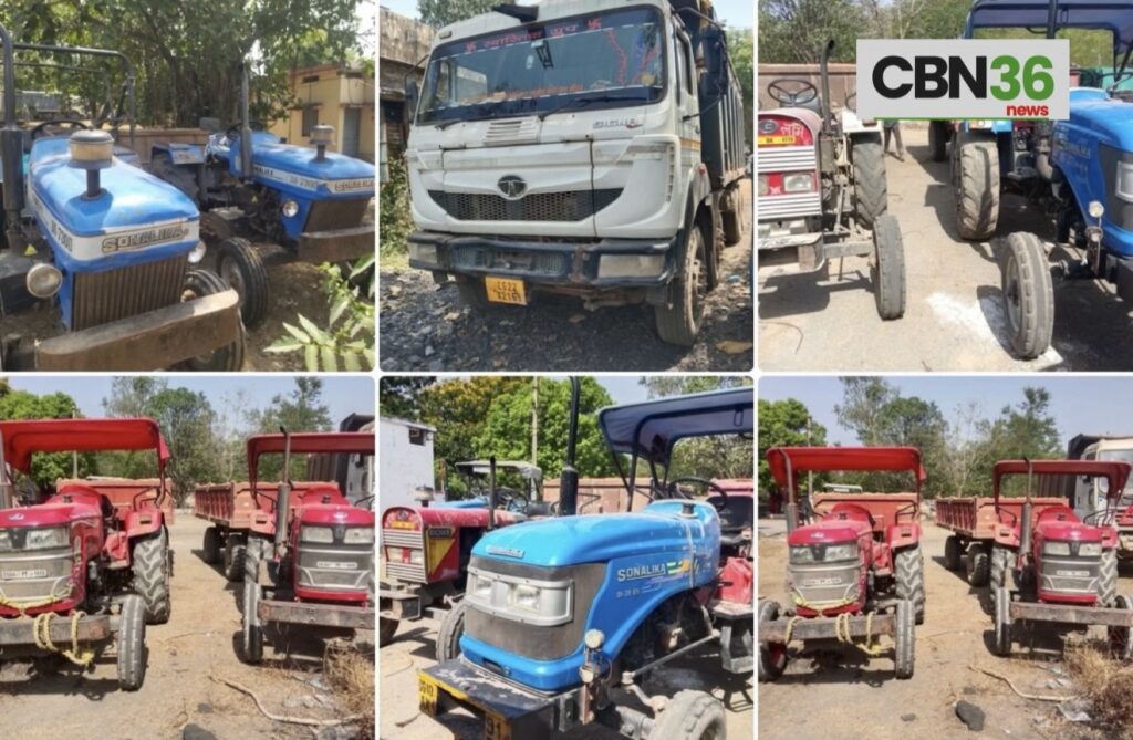 खनिजों के अवैध परिवहन पर बड़ी कार्रवाई, 2 हाइवा व 6 ट्रैक्टर-ट्रॉली जब्त
