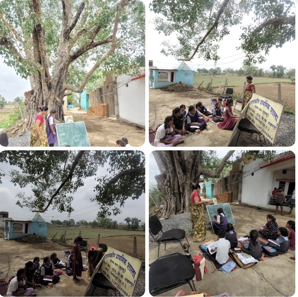 पेड़ के नीचे संचालित हो रहा प्राथमिक स्कूल, पहली-दूसरी में शून्य प्रवेश, सिर्फ 10 छात्र बचे