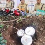 मर्दापाल के जंगल में नक्सलियों का डंप बरामद, 9 एमएम पिस्टल और 30 किलो विस्फोटक जब्त